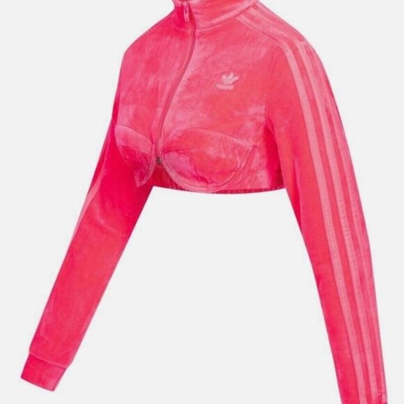 Adidas Originals x Jeremy Scott Women's Cropped Track Top, Size M Solar Pink - Picture 10 of 10